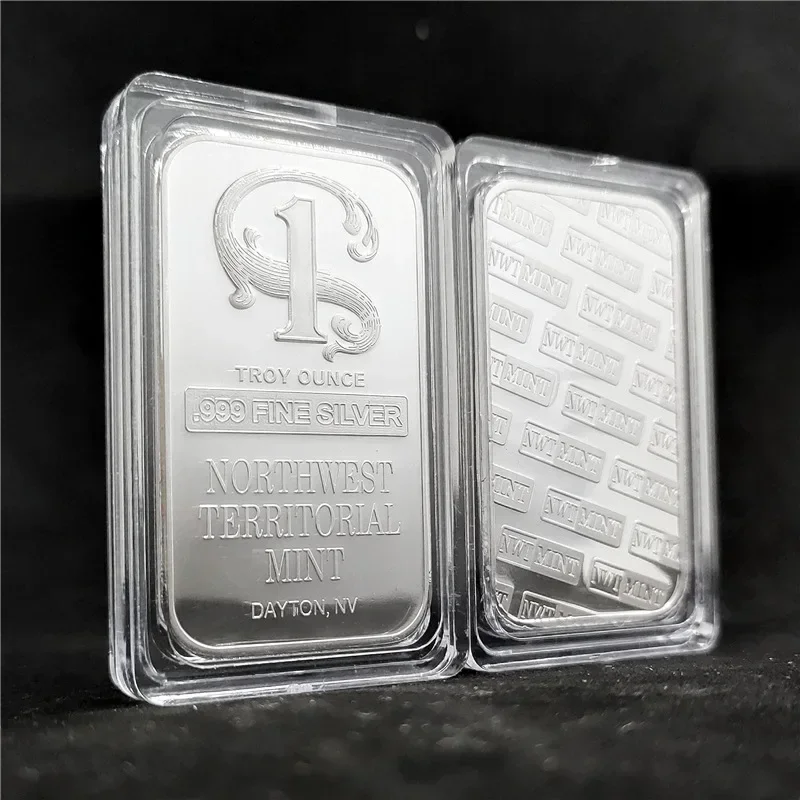 Northwest Territorial Commemorative Coin Northwest Territory Silver Bar Square Gold and Silver Nugget Coin