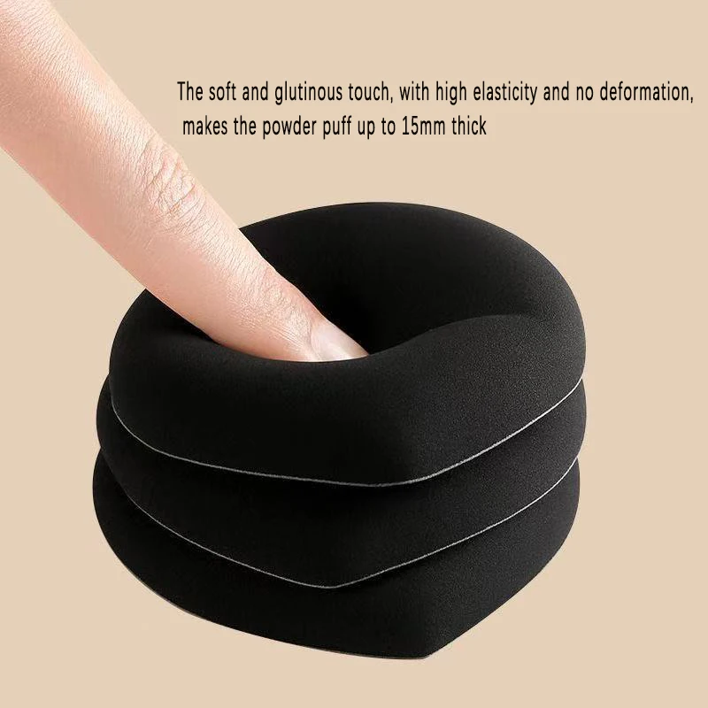 Black Pineapple triangular powder puff air cushion, double-sided dry and wet dual-purpose, sponge and velvet makeup cotton