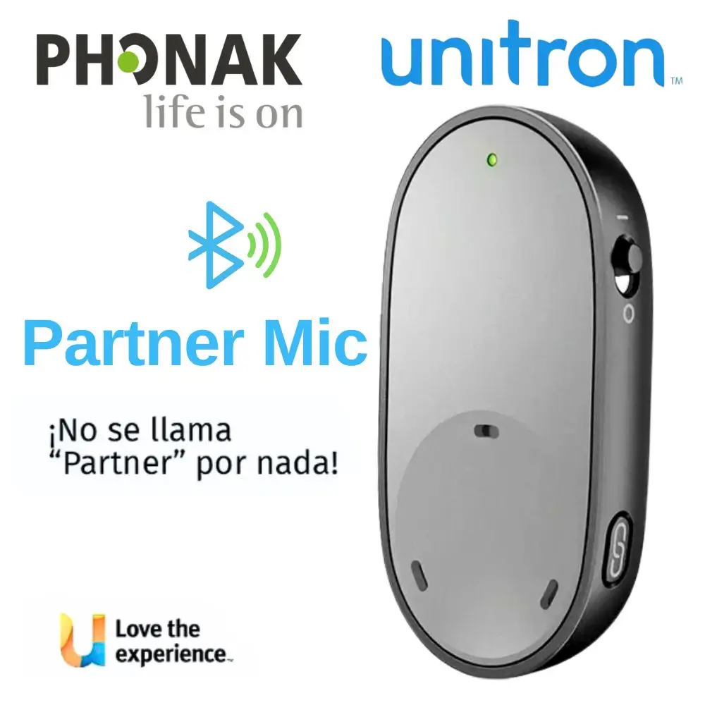 Partner Mic Compatible with Unitron Phonak bluetooth Hearing Aids Wireless Microphone in one-to-one conversations