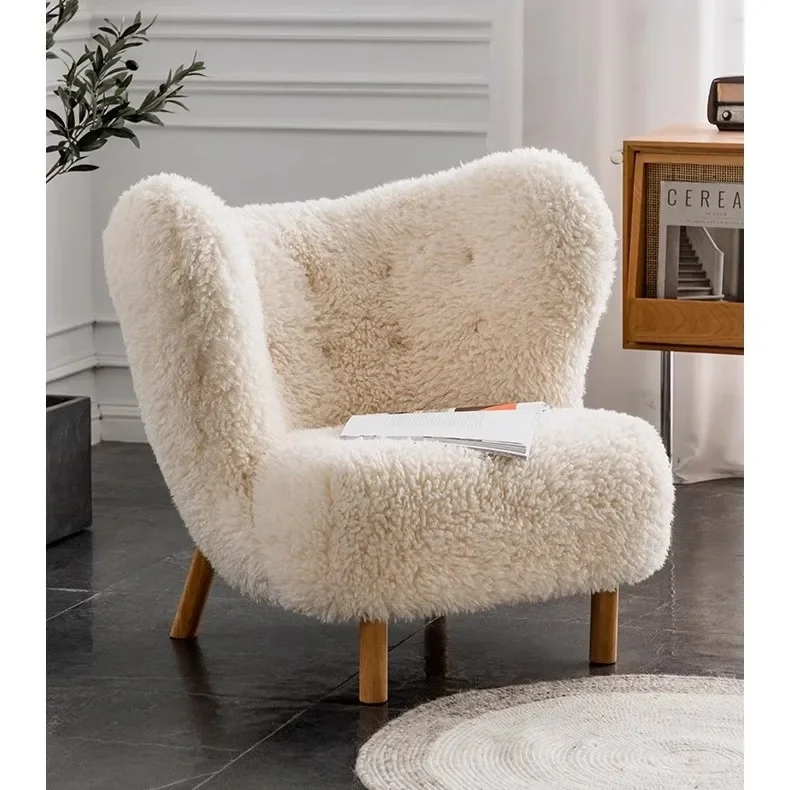 كرسي أريكة من صوف الحمل