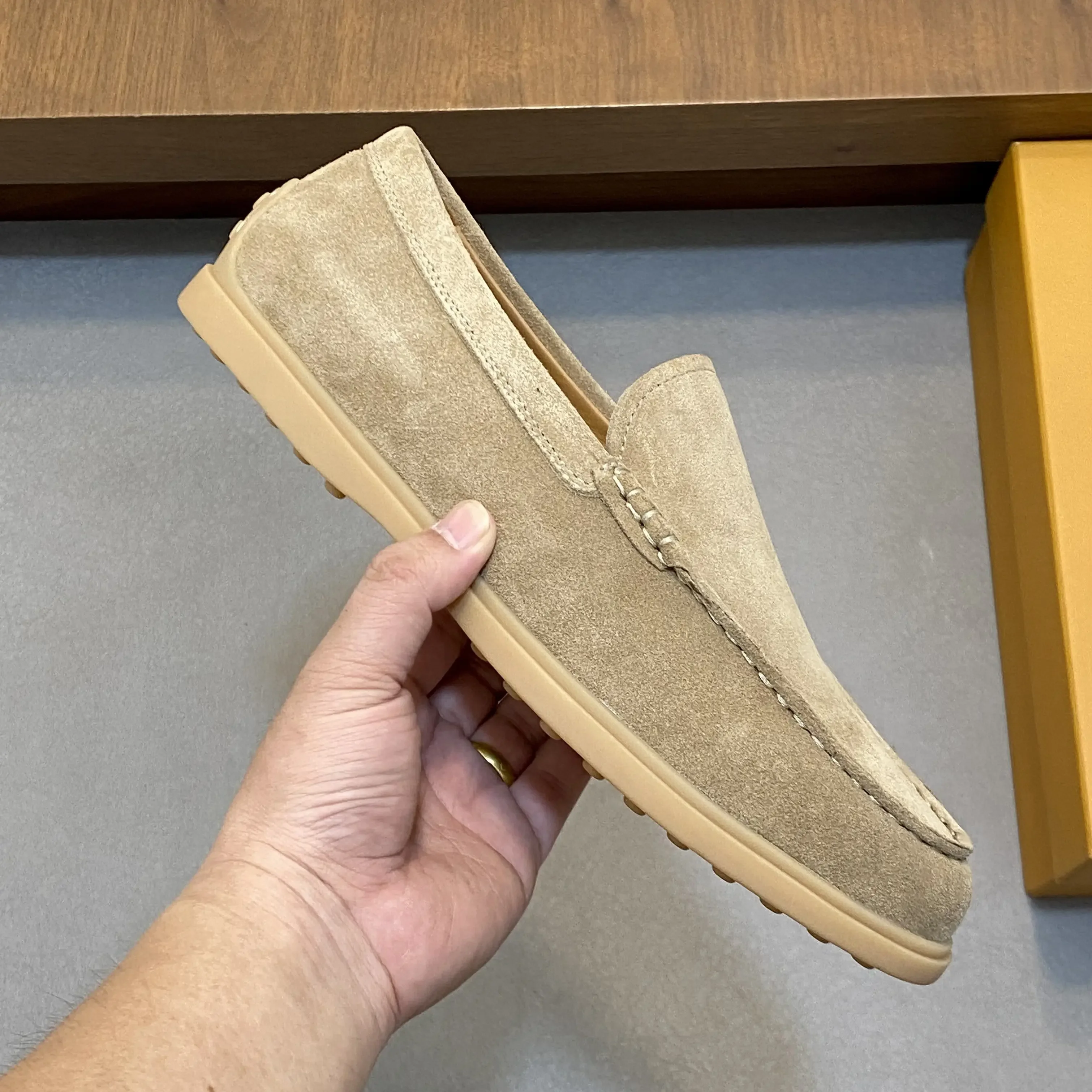 New Arrival Men Matte Suede Loafers,Solid Color Flat Slip On Lazy Shoes,Fashion Casual Daily Walking Footwear,Soft Non Slip Sole