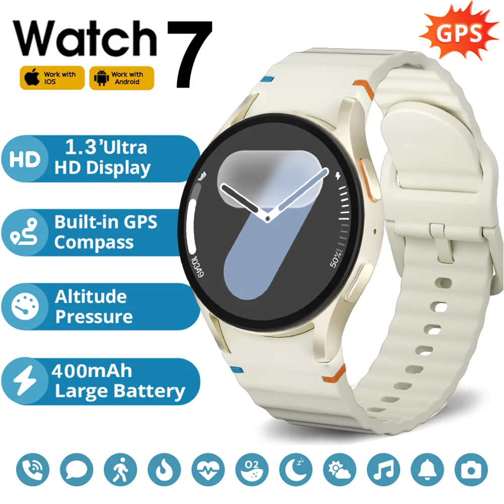 

2025 New Watch 7 Mini GPS Track Smart Watches For Men Women Health Sport AMOLED Heart Rate Bluetooth Call Waterproof Smartwatch