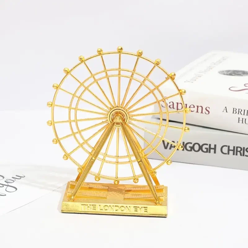 

Creative Rotatable Ferris Wheel Sculpture-Handmade Metal Art Craft for Home Decor Wine Cabinet Desktop Retro Souvenirs Gift Idea