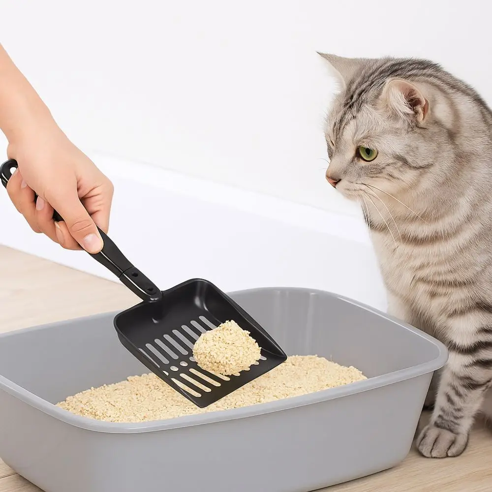 

Pet Cleaning Tool Metal Cat Litter Scoop Hollow Out Ergonomic Fireplace Shovel Wide Rustproof Pet Poop Shovel Camping