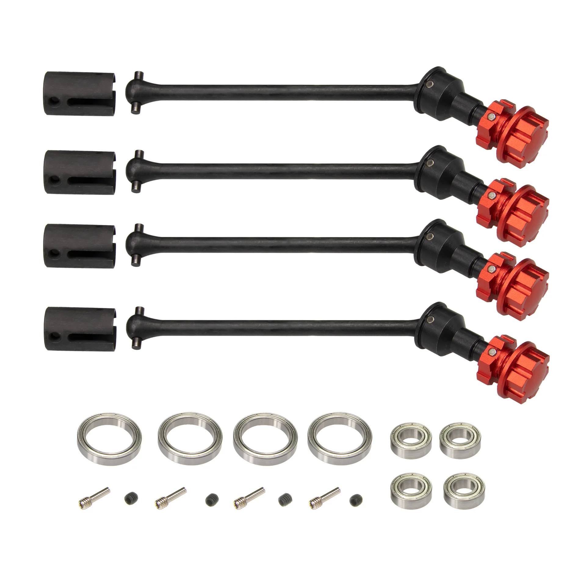 4 Stuks Metalen Staal Verlengde Aandrijfas Cvd Met Splined Wheel Hex 8996x Voor 1/10 Traxxas Maxx Widemaxx Rc Auto Upgrade Onderdelen