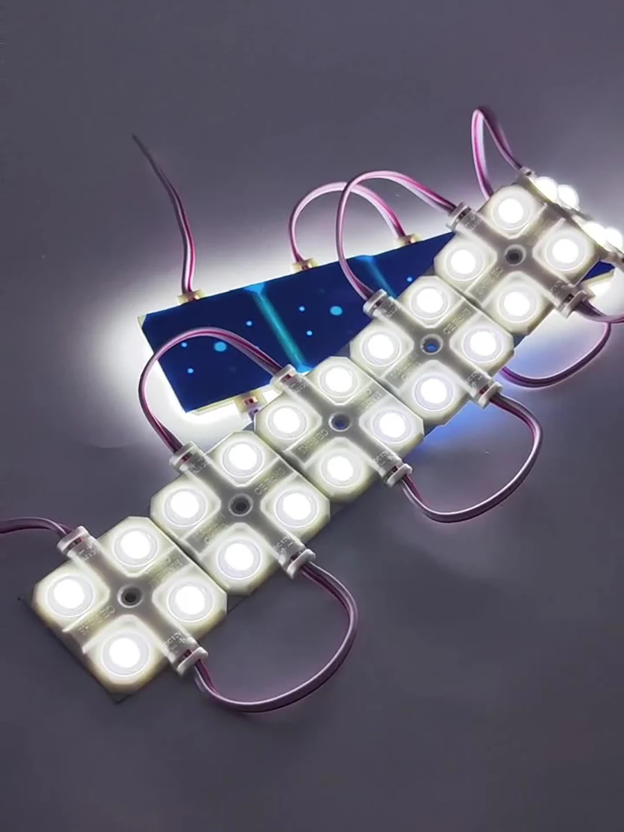 500pcs DC12V LED Module 4 LED 160 Degree Lens Red Blue SMD 2.0W Waterproof Decorative Back Light For Letter Advertising Signs