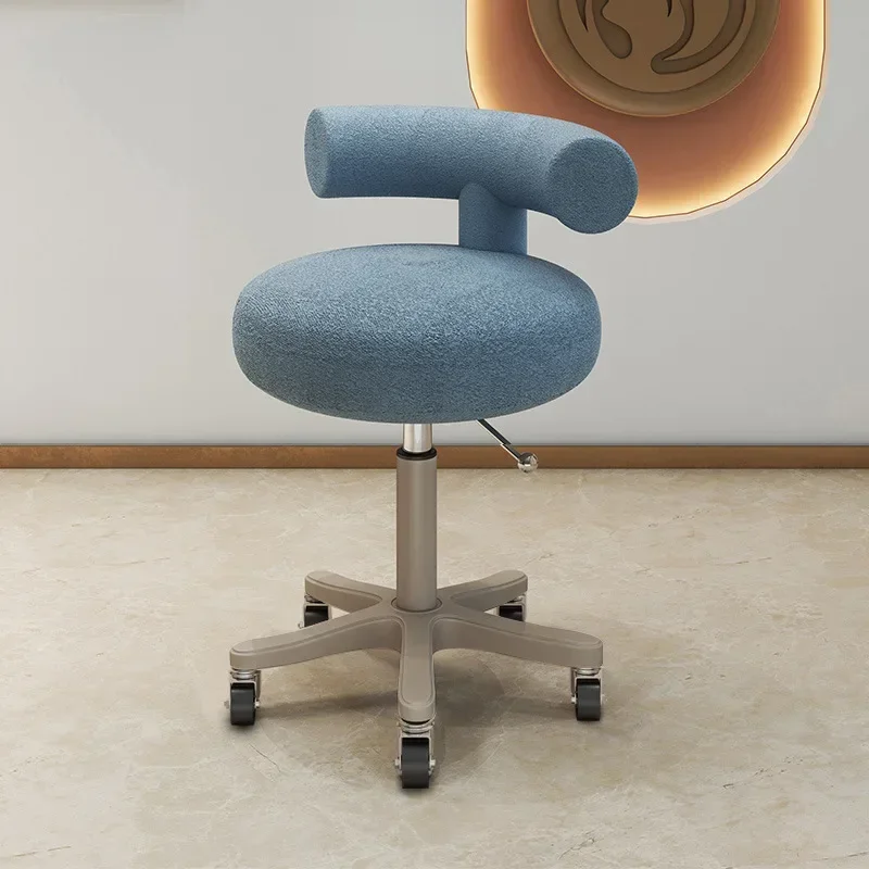 Beauty Stool Lift Big Chair Pulley Hairdressing Manicure Barber Shop Backrest Round Chair