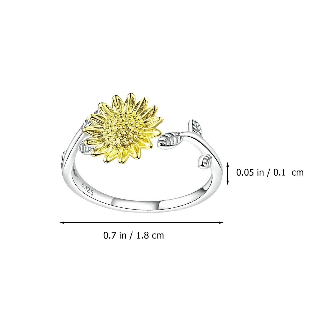 

Sunflower Female Hand Jewelry Leaf Finger Delicate Girl Fashionable Women Open Opening