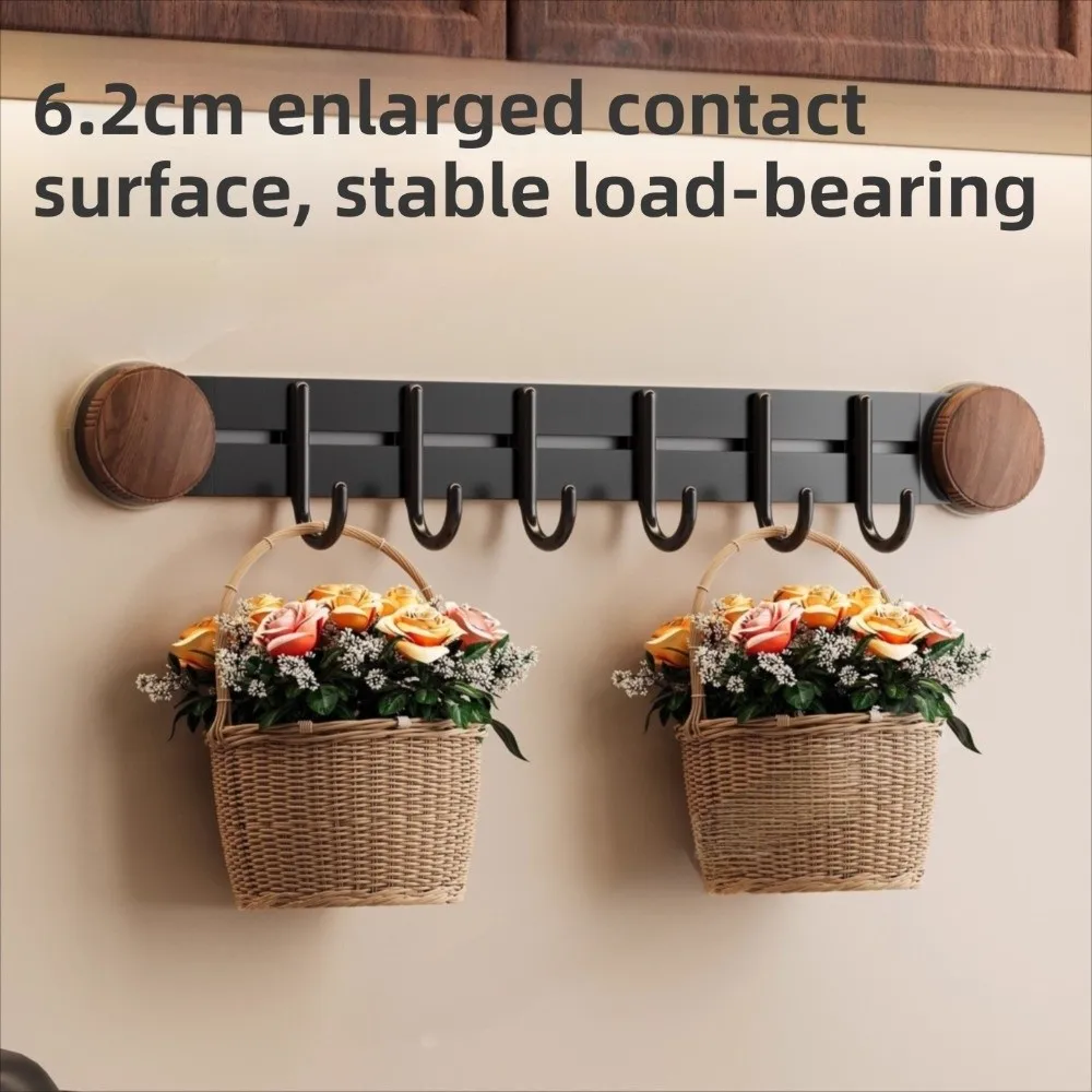 

4/6 Hooks Vacuum Suction Cup Hooks Wall-Mounted No Drilling Hanging Clothes Hooks Space Saving Removable Kitchen Storage Hooks