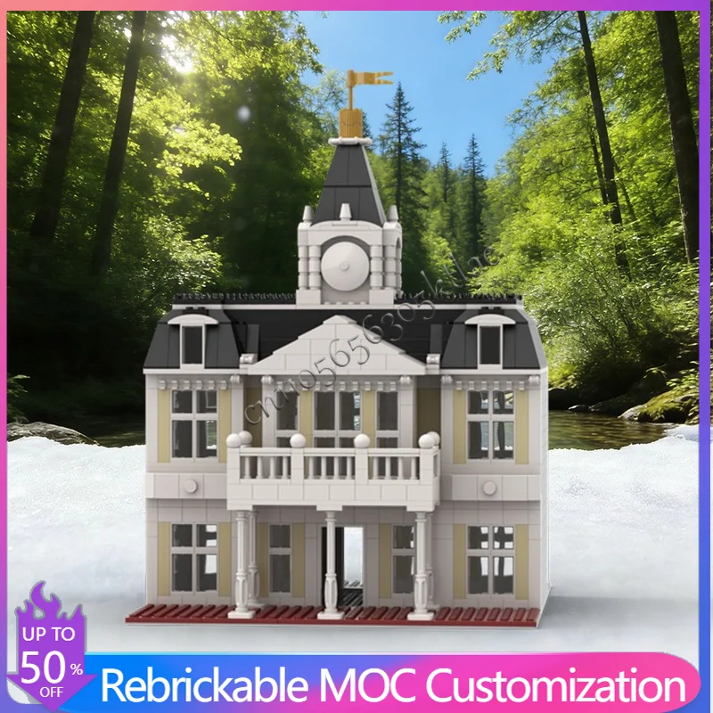 

1050 деталей: Средневековый городской здание-конструктор MOC, модульный, креативный дизайн, популярная детская игрушка для самостоятельной сборки, подарок на день рождения