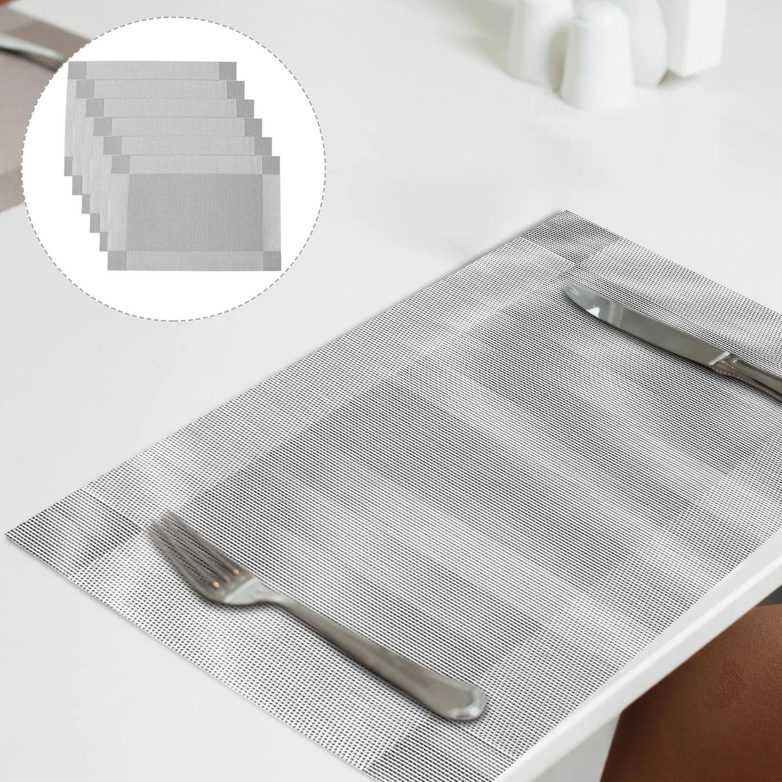 6Pcs Kitchen Table Placemats European Style Dining Table Mats Decorative Place Mats for Tableware Protection Western Placemat