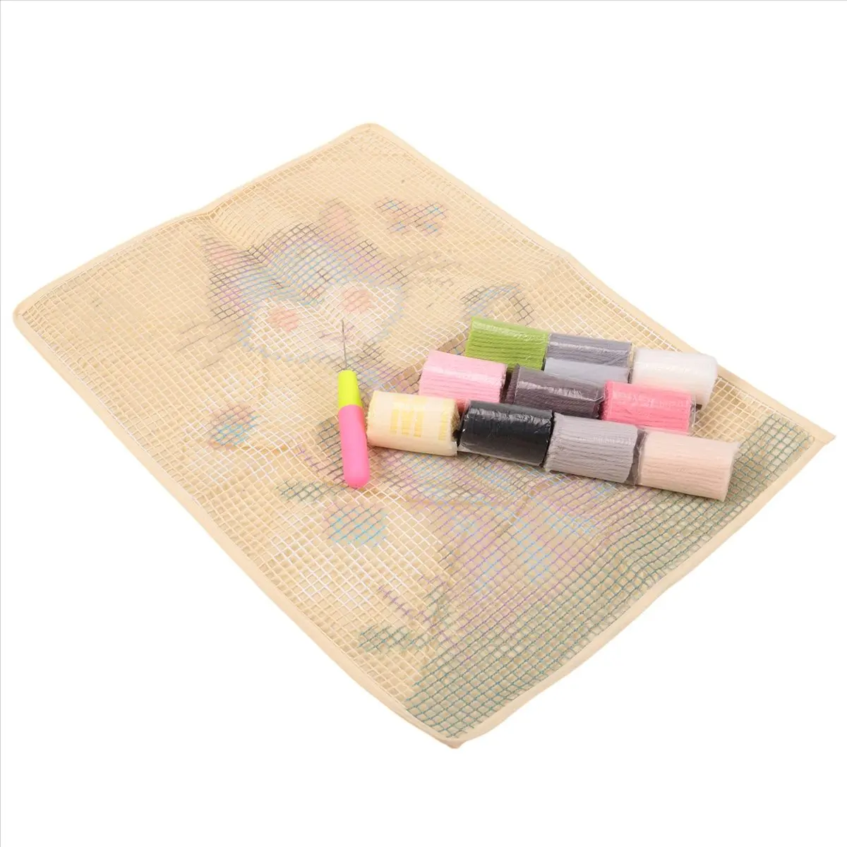 ABBQ SALE  Hook Rug Kits DIY Crochet Yarn Rugs Hooking Craft Kit with Color Preprinted Pattern Design for Adults Kids (Cat)