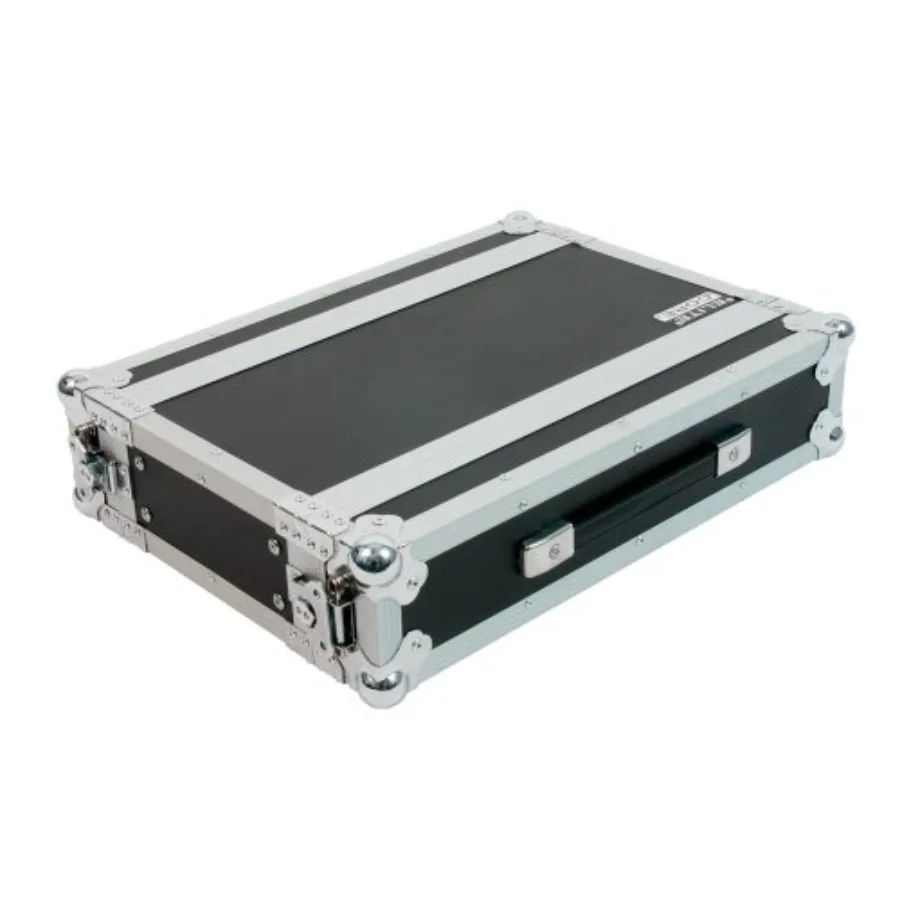 2-Space Effects Rack ATA Road Case 10 غلاف صلب متين أسود عميق مع امتصاص الصدمات ومزالج آمنة