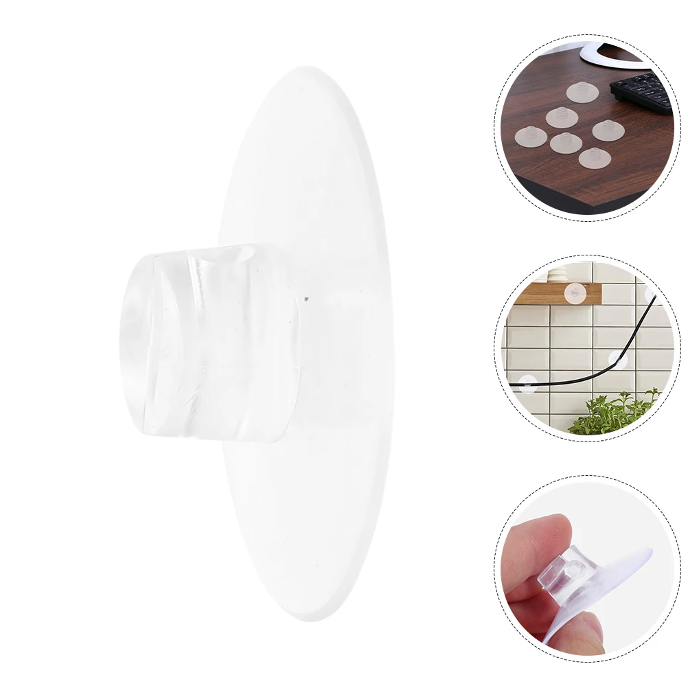 

20Pcs Suction Cup Cable Clips Flat Top Design Strong Suction Base Durable Antiaging Material Cord Management Cord Holder