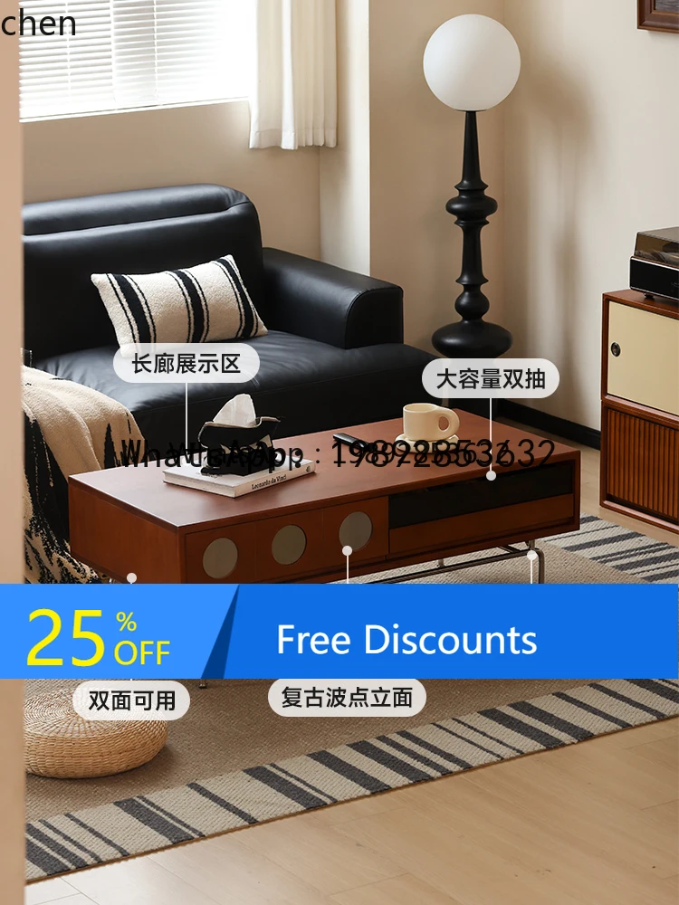 

LYY solid wood coffee table stainless steel tea table