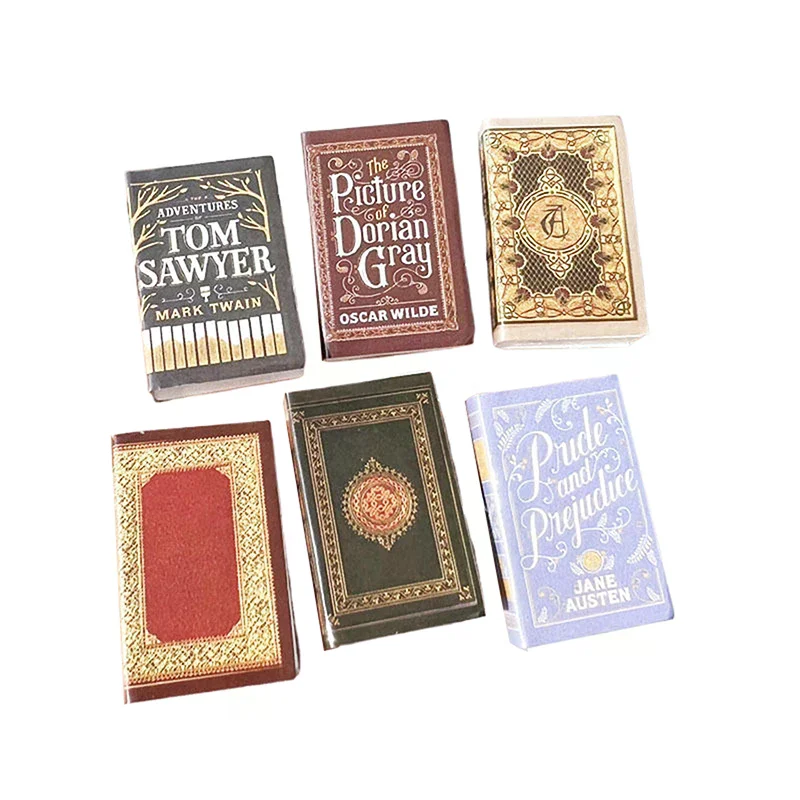 6Pcs/Set 1:12 Dollhouse Miniature Classical Book Model Furniture Accessories For Doll House Decor Kids Play Toys Gift