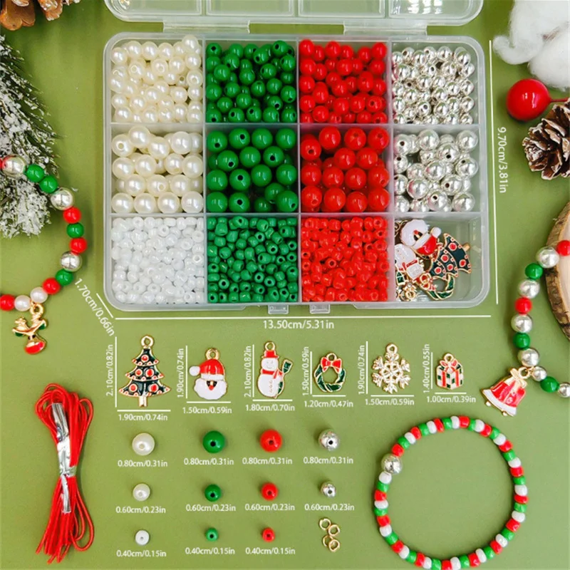 Christmas New DIY Beaded Bracelet Material Package Set Handstring Bead Accessories Loose Beads