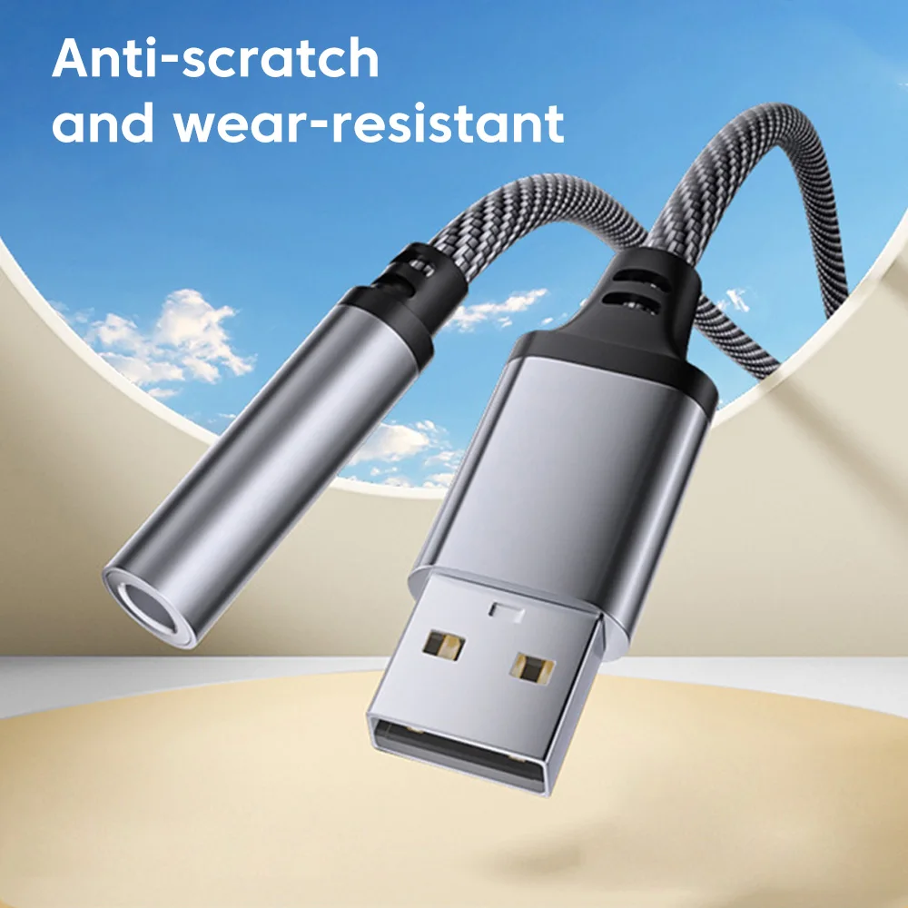 USB to 3.5mm Jack Audio Adapter Cable USB Male to 3.5 MM Female Aux Audio Converter 3.5 Jack Headphones Converter For PC Laptop