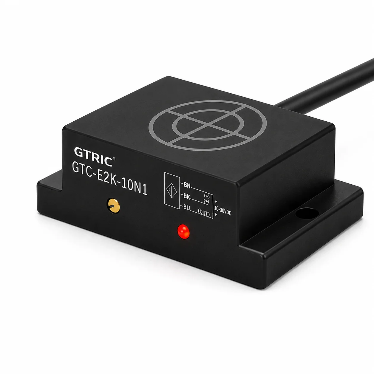 GTRIC E2K Series Square Inductive Proximity Sensor Switch DC 10-30V 3-Wire NPN PNP NO NC 10mm Adjustable Metal Detector