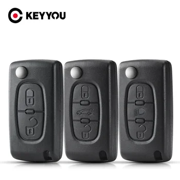 KEYYOU CE0523 Ce0536 Für Peugeot 206 408 1/2/3/4/5/6/807 Partner Für Citroen C1/2/3/4/5/6/7/8 Xsara Picasso Auto Schlüssel Fall