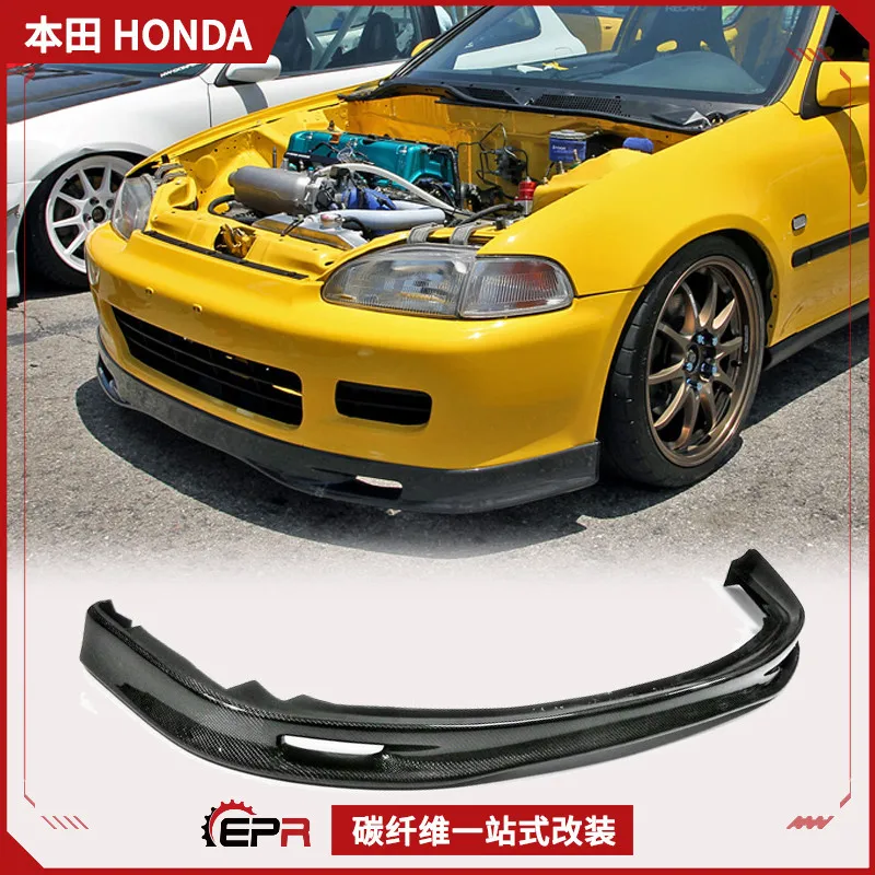 

1992-95 для трехдверной версии Honda EG Civic SPOON, передняя губа из углеродного волокна, небольшой объем, передняя лопата, подбородок