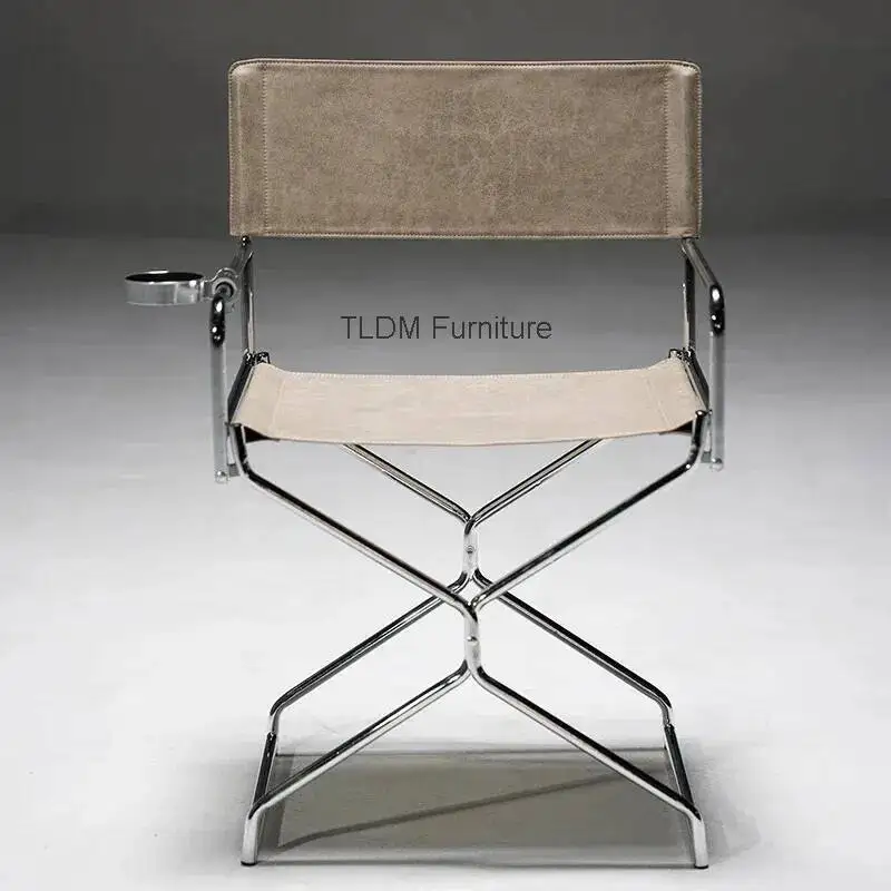 Dining Leisure Metal Comfortable Back Outdoor Chair Home Back Creative Folding Chair External Folding Chair Camping Chairs