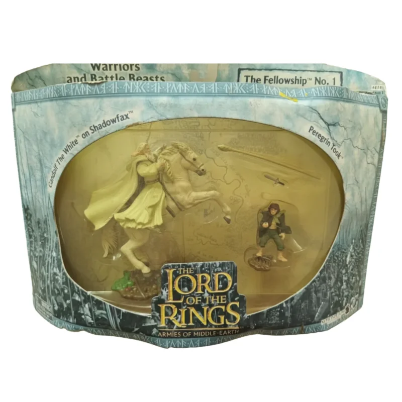 El Señor de los Anillos Ermies de la Tierra Media Gandalf El Blanco en Shadowfax y Frodo Baggins Play Along 2003 Figuras de acción