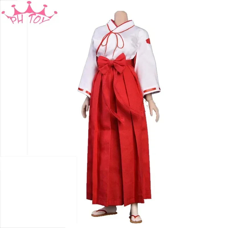 NR20 1/6 Scale Female Witch Kimono Miko Suit Include Clogs Solid Shoes Model for 12