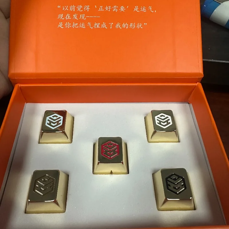 Metal Keycap Custom CNC R4 Cherry Profile Keyboard Cap for Mechanical Keyboard Accessories DIY Point Gold Artisan Keycaps Gamer