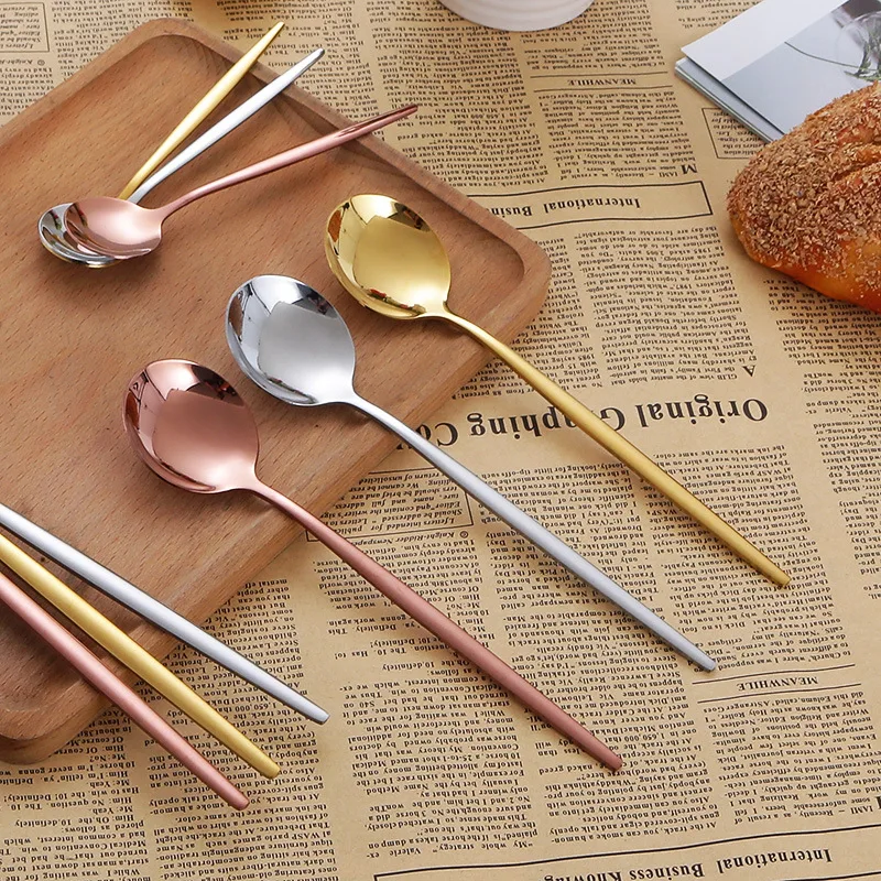 10PCS Stainless Steel Mirror Tableware, Western-style Knife, Fork and Spoon Set  Inposing Artifacts Household, Simple Design