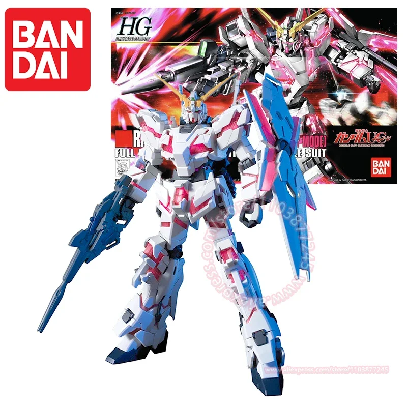 BANDAI RX-0 UNICORN GUNDAM (DESTROY MODE) HGUC 100 1/144 Trendy Figure Peripheral Model Children's Birthday Gift Boy Assemble