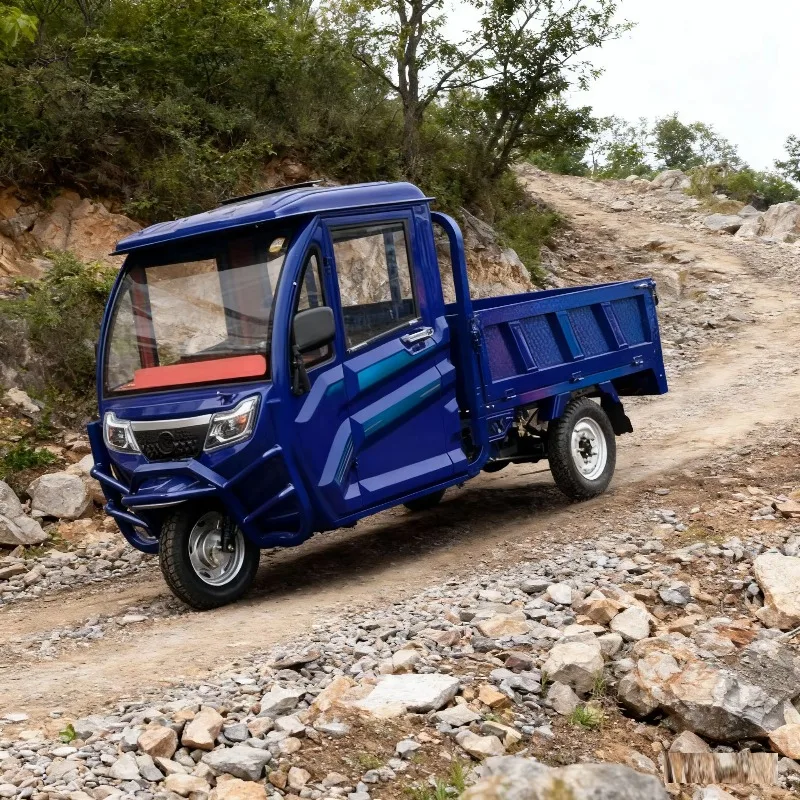 High Climbing Power Open Cabin Electric Cargo Trike, Sun Canopy, 500KG Cargo Box, Orchard Short Haul for Rural Farm Delivery