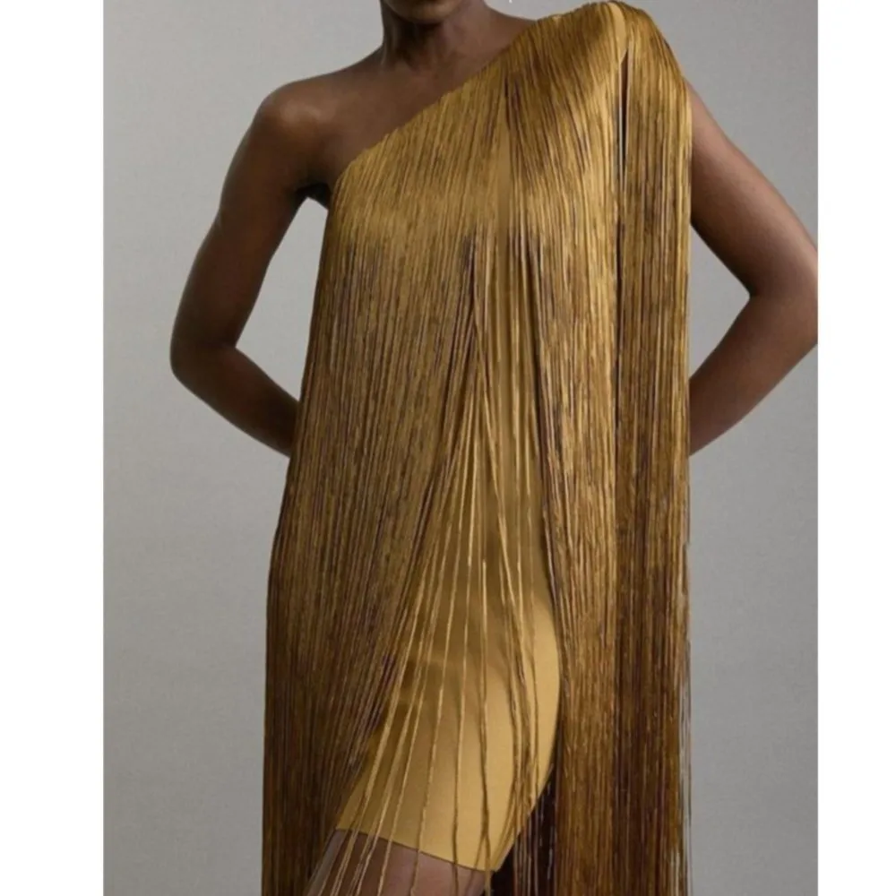 Tassel Dress Slant Collar Sleeveless Off-shoulder Dress New Summer Women's Short Solid Color Dress Elegant Party Dresses
