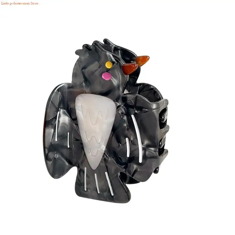 F92D Modern Half Up Hair Clip Capacity Cartoon Owl NonSlip Design For Long Short Hair