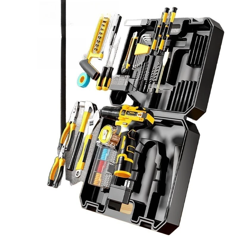 

Hand Drill Toolbox Full Set of Household Tools Set Combination Hardware Repair Electric Screwdriver