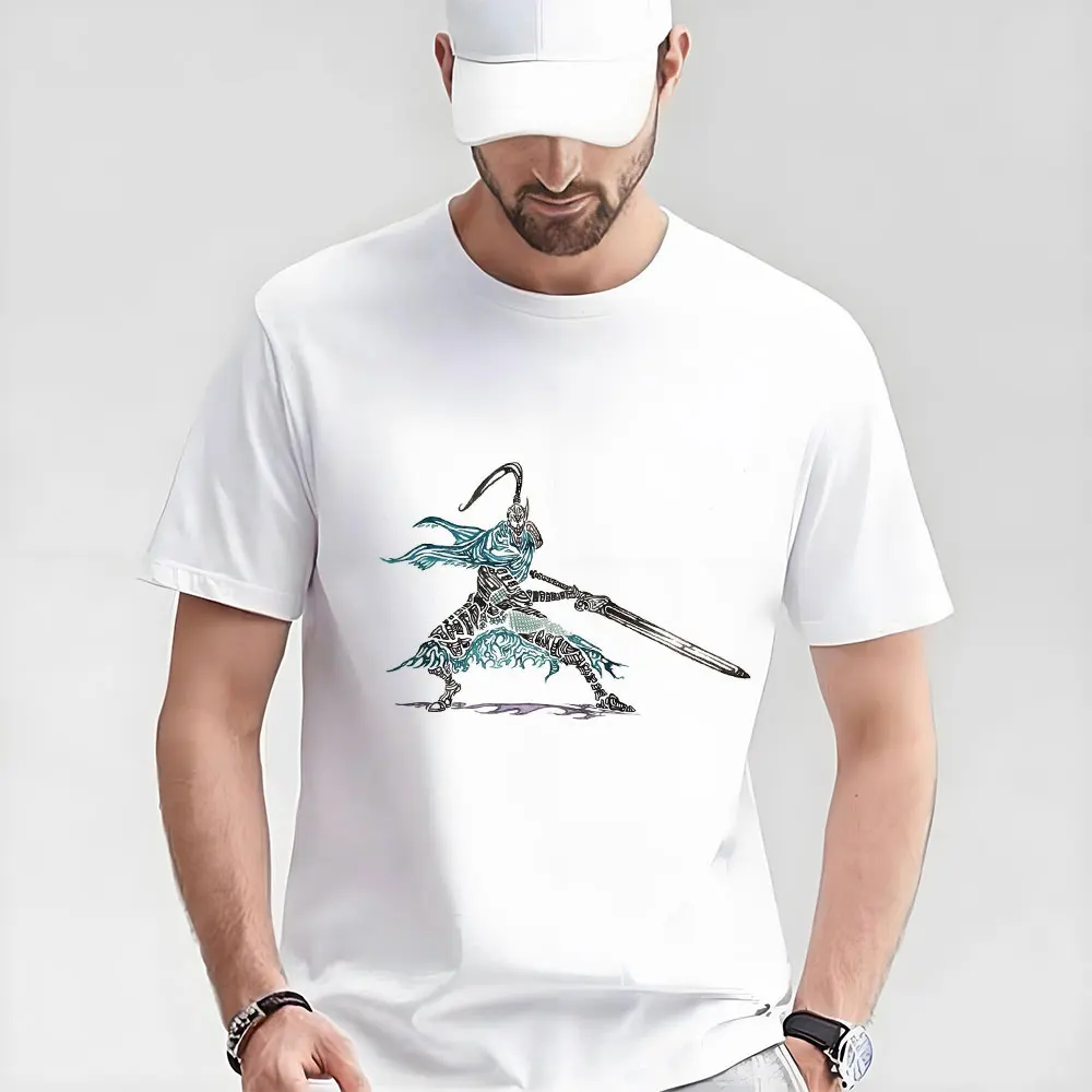 Wolf Knight Artorias The Abysswalker Gift T-shirt 0604 Dark Souls Graphic clothes Retro Bloodborne Game Tee US size Tops S-6XL
