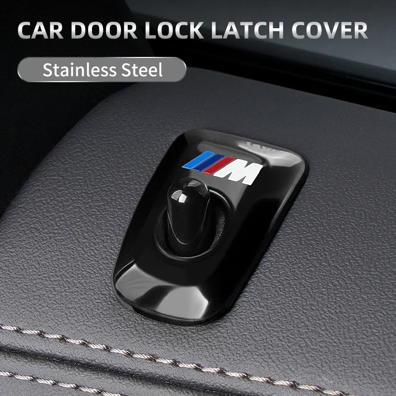 

4PCS Car Door Lock Latch Metal Auto Door Lock Pins Cover Front Rear Door Lock Knob Stickers Accessories For BMW X5 G05 2019-2024