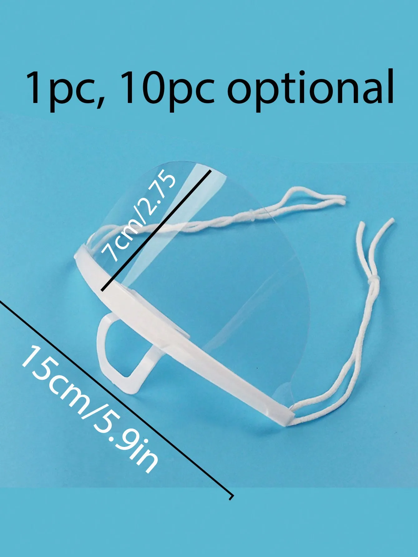 10 Pack Transparent Plastic Face Shield for Food Service Industry Anti Splash Anti Fog Smile Mask