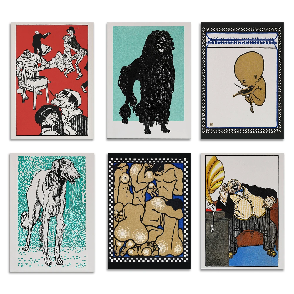 Moriz Jung - Bulldog, dog, chess player, dancer, Moriz Jung exhibition poster at the Museum of Abstract Surrealism, Moriz Artwor