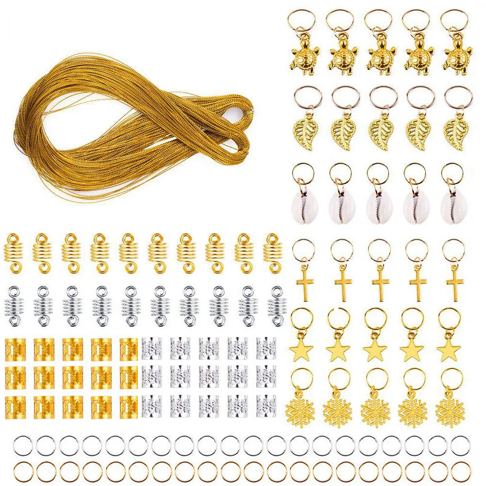 DIY Hair Pins Rope Dreadlock Alloy Fasteners Round Button Braid Headpiece Leaf Star Kit Lightweight Rustproof for Party Styling