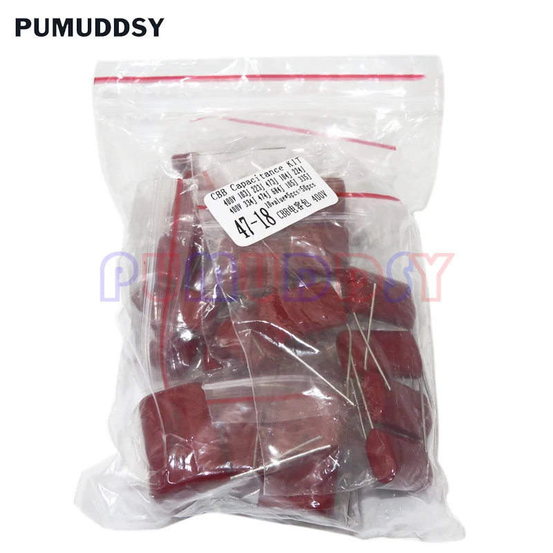 KIT 50PCS=10Value*5pcs Metallized Polyester Film Capacitors CBB Assortment Kit  400V  10nF ~ 3.3UF PUMUDDSY