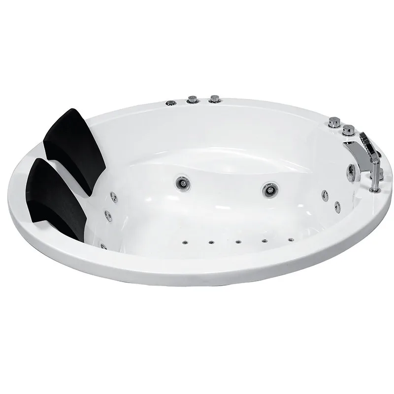 Bathroom Double Couple Embedded Freestanding Round Acrylic 1.6m Surf Jacuzzi Pool