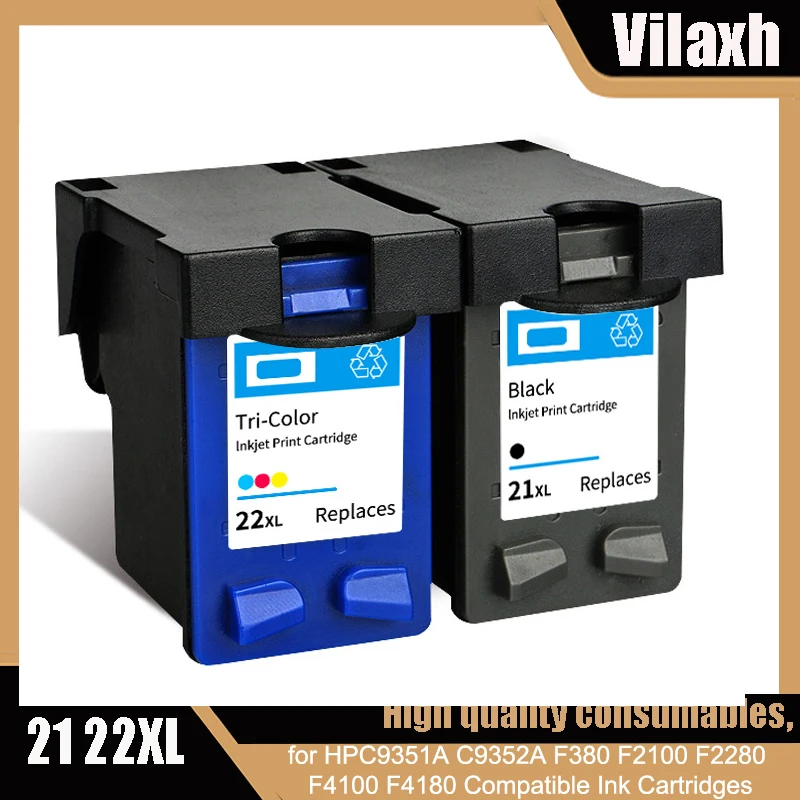 Vilaxh 21 22 Cartridge for hp 21xl for hp21 hp22 Ink Cartridge for Deskjet F2180 F4180 F2200 F2280 F300 F380 380 D2300 printer