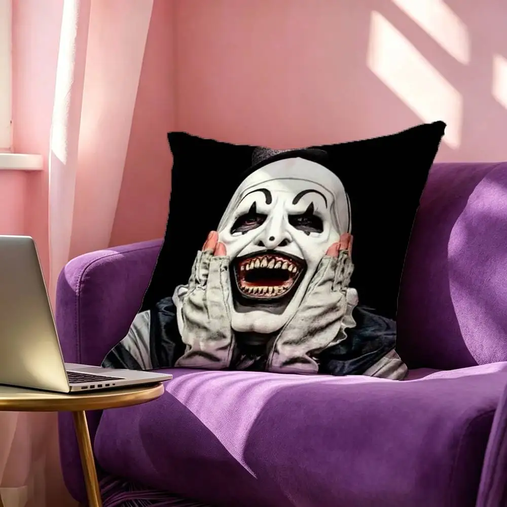 Art the Clown horror T-Terrifier Pillow Case Square Double-Sided Sofa Cushion Cover Bedroom Bedside Pillow
