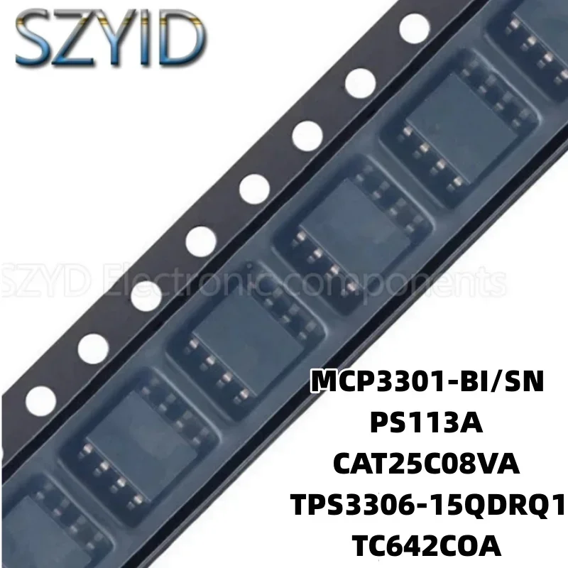 1PCS  SOP8-MCP3301-BI/SN PS113A CAT25C08VA TPS3306-15QDRQ1 TC642COA