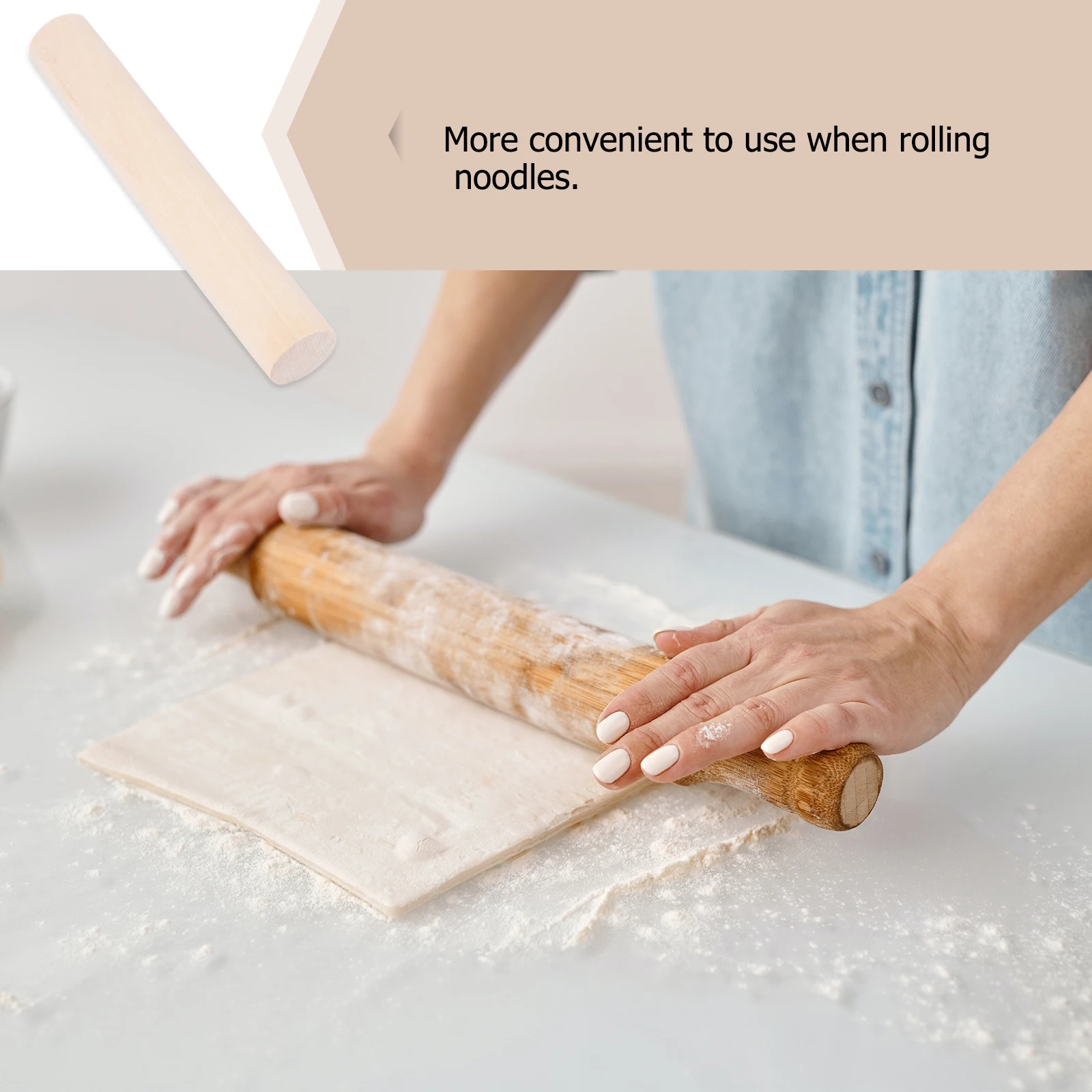 

16Cm Natural Lotus Wood Rolling Pin Dumplings Dough Roller Ganmian Stick Skin Maker Smooth Handle Noodles Baking Tools