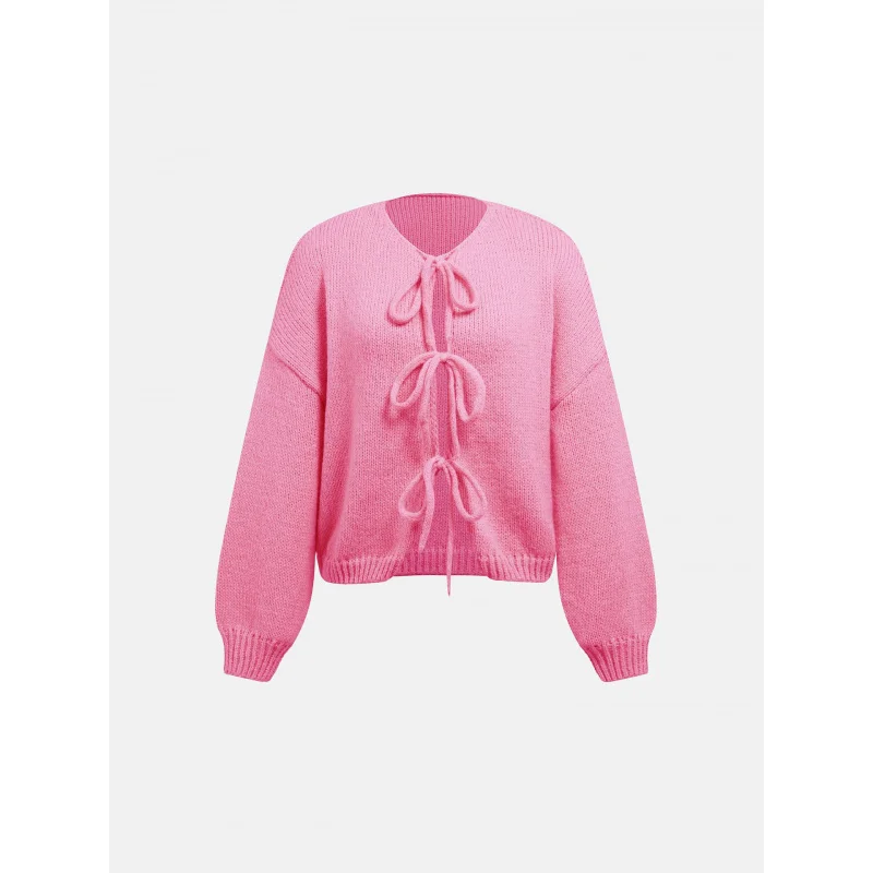 

Осенние и зимние свитера, женский кардиган на шнуровке