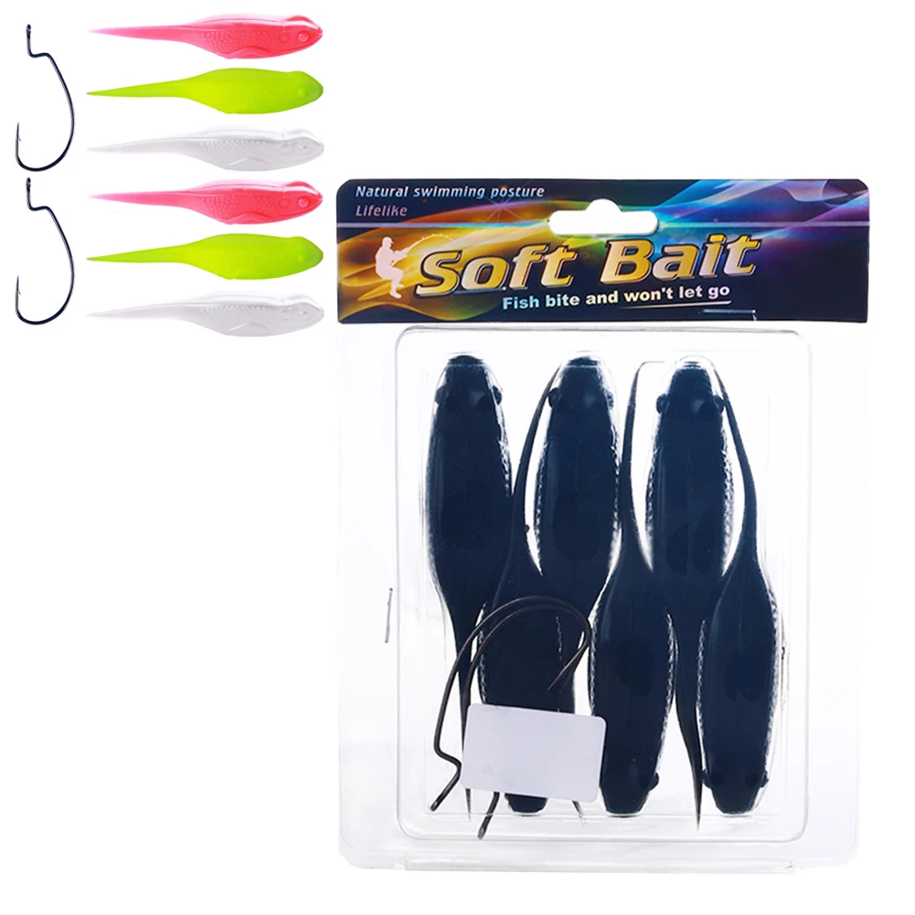 6PCS PVC Spoon Soft Fishing Lures Fishing Gear Fishing Baits For Outdoor Freshwater Saltwater Beginners Bass 10cm / 13g