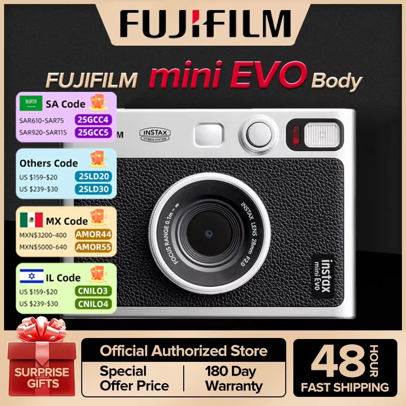 FUJIFILM INSTAX Instant Camera INSTAX Mini EVO Children's Fashion Retro Style Dating Essentials Mini11 With 20 Film Pack Kit