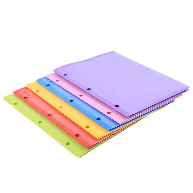 

Folders With Pockets 6 Color Two Pocket Portfolio Folders 3 Hole Letter Size Heavy Duty Business Card Holder A4 Size For Office